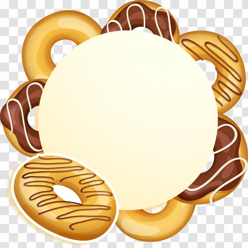 Bakery Cookie - Food - Yellow Simple Biscuits Circle Border Texture Transparent PNG