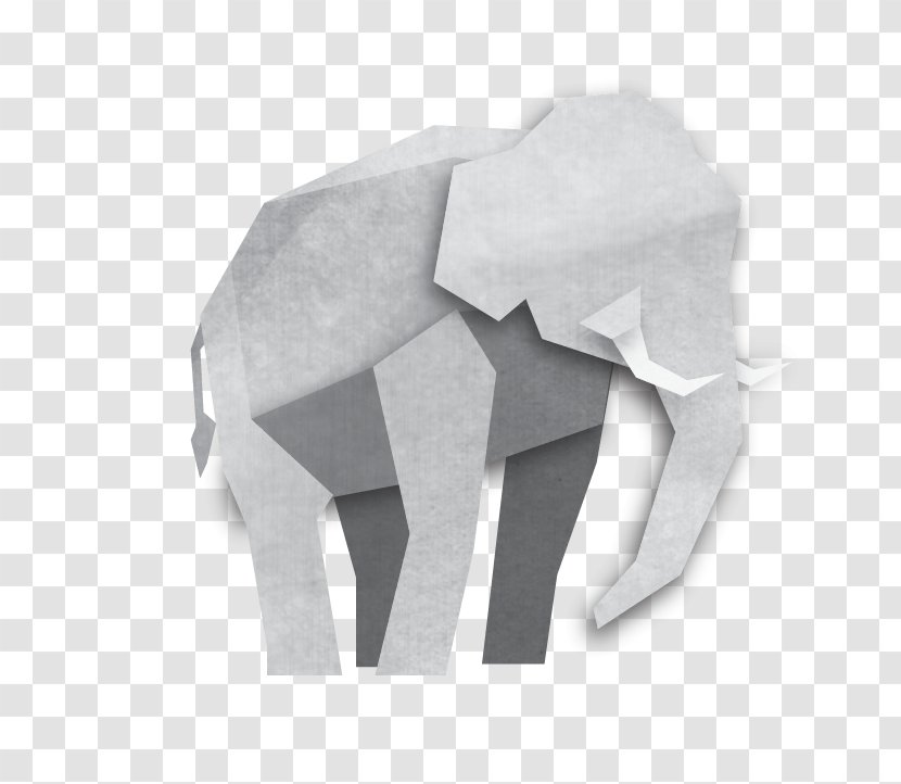 Paper Origami - Monochrome Photography - Elephant Transparent PNG