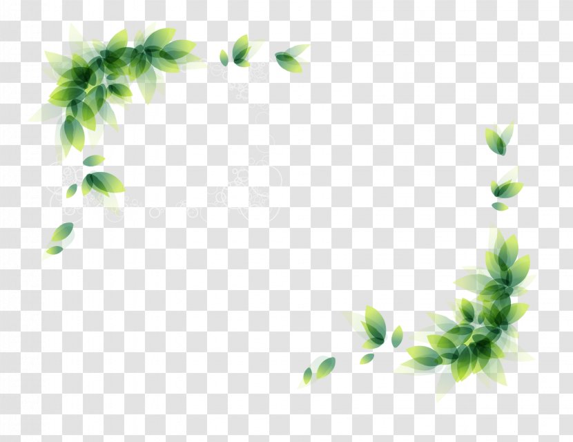 Clip Art - Floral Design - Green Leaves Border Transparent PNG