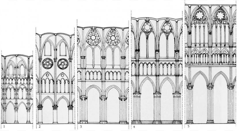 Chartres Cathedral Notre-Dame De Paris Reims Gothic Architecture Nave - Black And White Transparent PNG