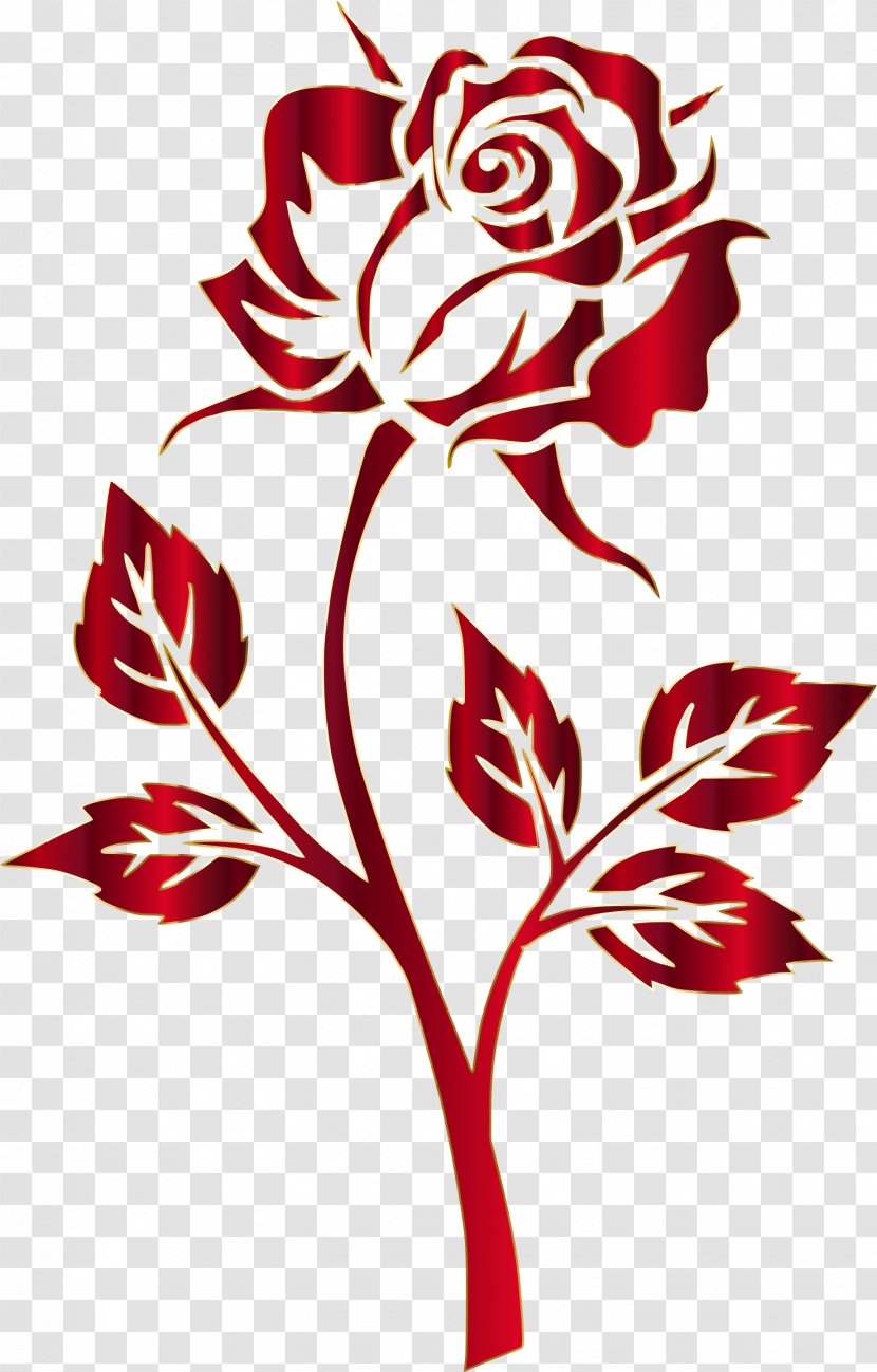 Rose Clip Art - Red - Vector Transparent PNG