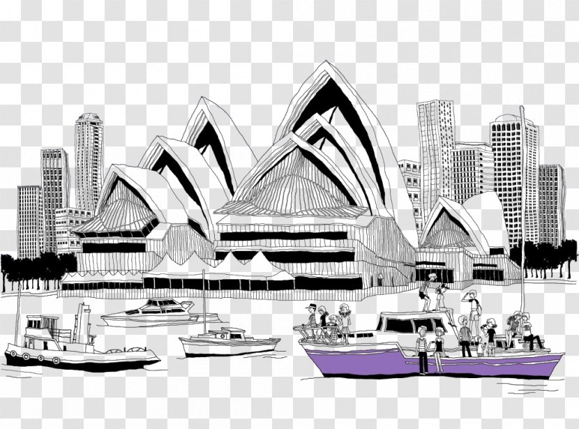 Sydney Opera House City Of Architecture Drawing Illustration - Line Art - Italian Song School Transparent PNG