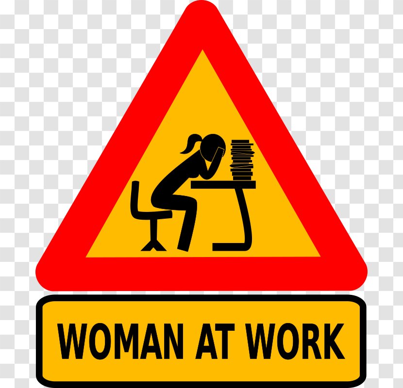 Men At Work Traffic Sign Warning Clip Art - Of - Woman Day Transparent PNG