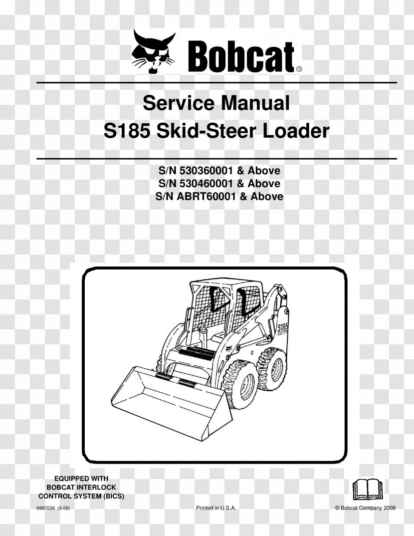 Skid-steer Loader Bobcat Company Caterpillar Inc. Product Manuals Wiring Diagram - Paper - Excavator Transparent PNG