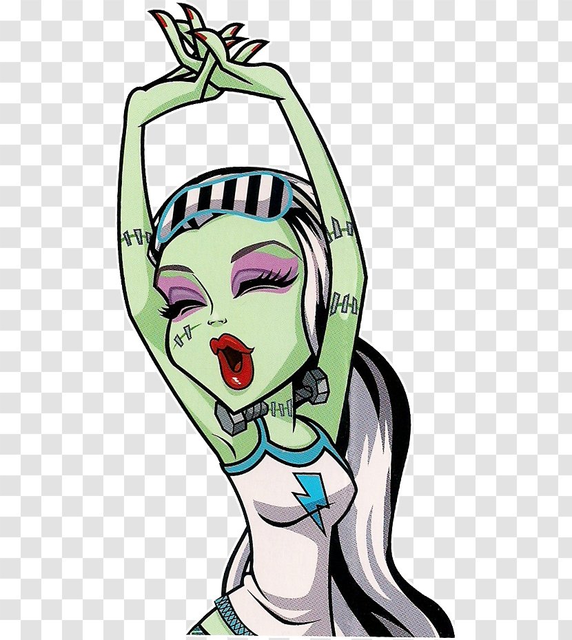 Frankie Stein Monster High Doll Ever After - Watercolor Transparent PNG