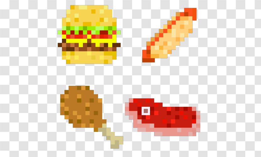 Fast Food Fried Chicken KFC Cheeseburger - Pixel Art - Ice Cream Juice Transparent PNG