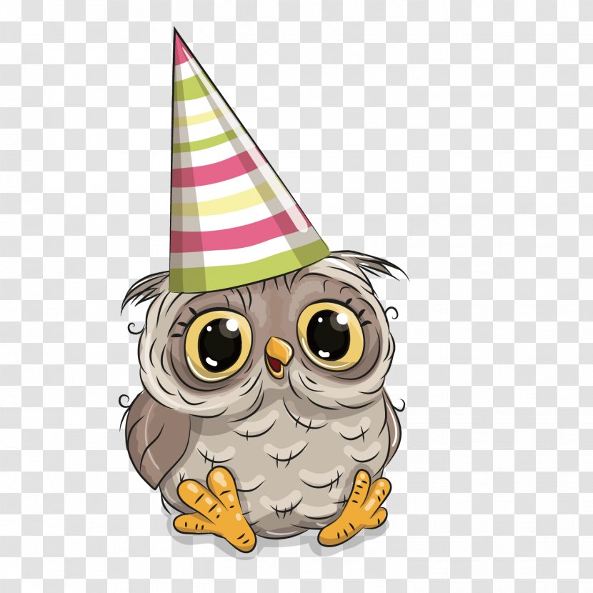 Owl Birthday Greeting Card Party - Beak Transparent PNG
