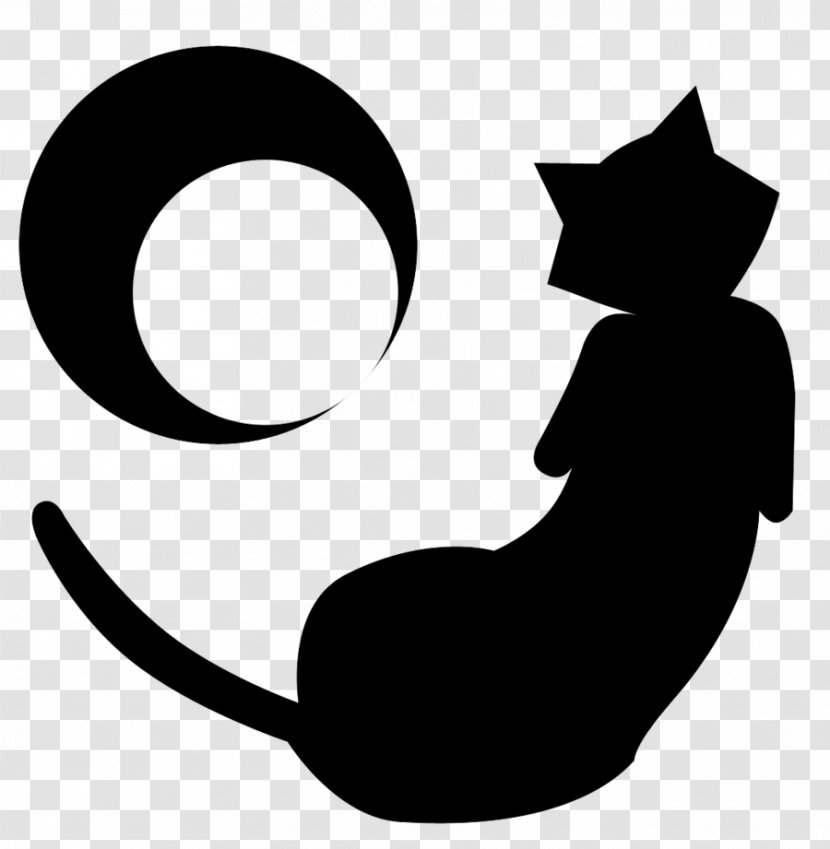 Whiskers Cat Silhouette Black M Clip Art - Small To Medium Sized Cats Transparent PNG