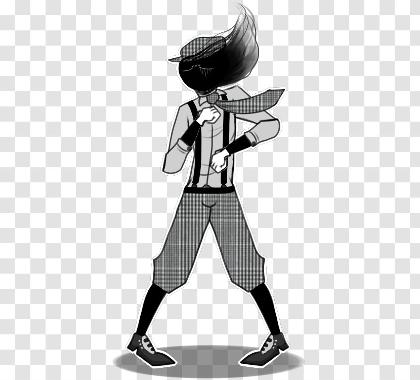 Monochrome Cartoon Headgear - White - Soot Transparent PNG