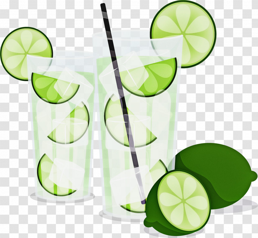 Lime Key Lime Lemon-lime Green Highball Glass Transparent PNG