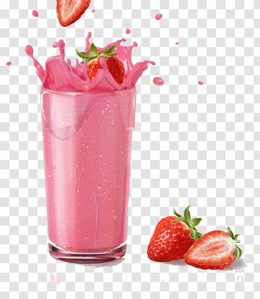 Milkshake Smoothie Strawberry Juice Chocolate Milk - Free Buckle Material Of Transparent PNG