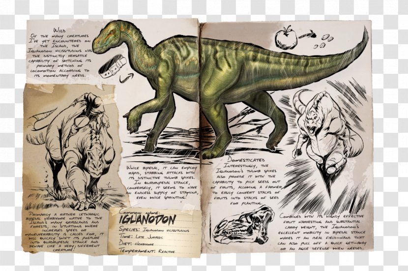 Iguanodon ARK: Survival Evolved Parasaurolophus Dinosaur Ichthyornis - Playstation 4 - Creatures Transparent PNG