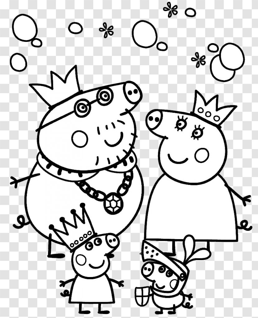 Daddy Pig Coloring Book Drawing Mummy - Flower Transparent PNG