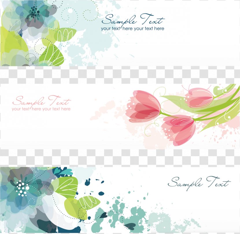 Flower Banner Royalty-free Illustration - Greeting Card - Background Design Transparent PNG