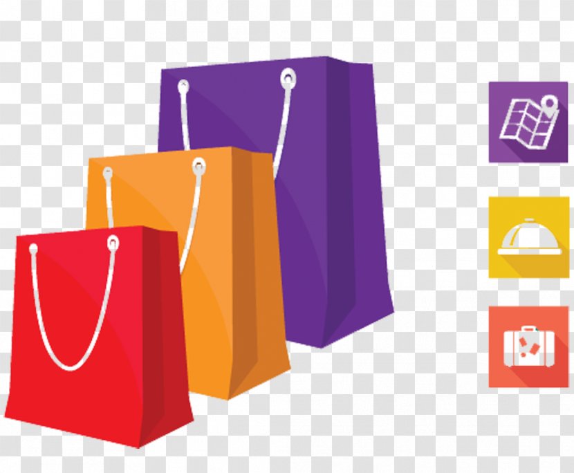 Shopping Bag Handbag - Purple - Three Bags Transparent PNG