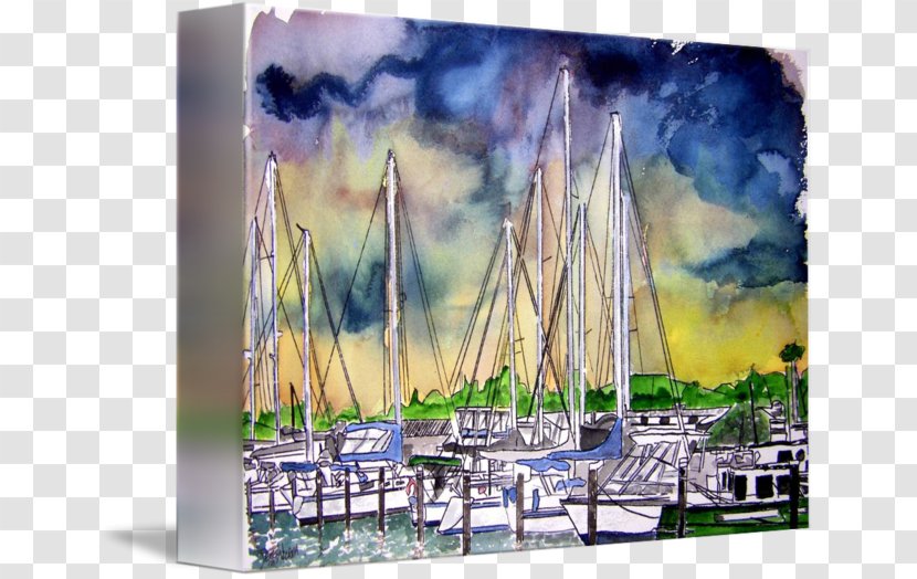 Watercolor Painting Gallery Wrap Melbourne Canvas - Paint - Sailboat Transparent PNG