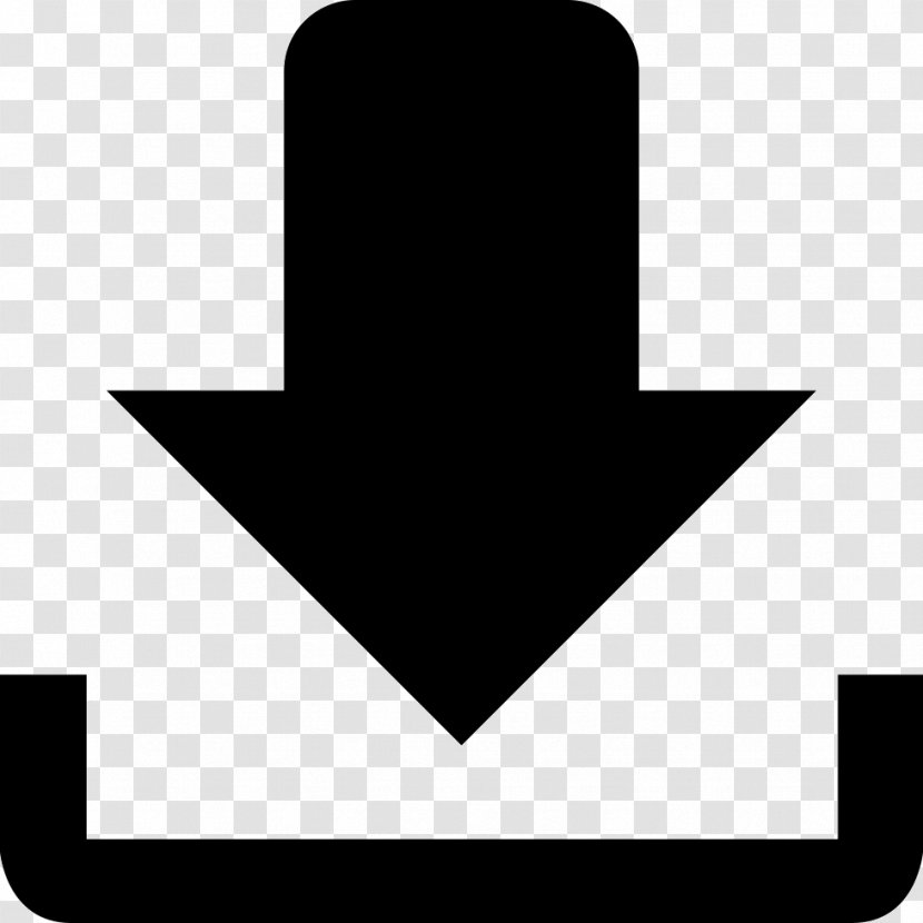 Download Button Arrow - Black And White Transparent PNG