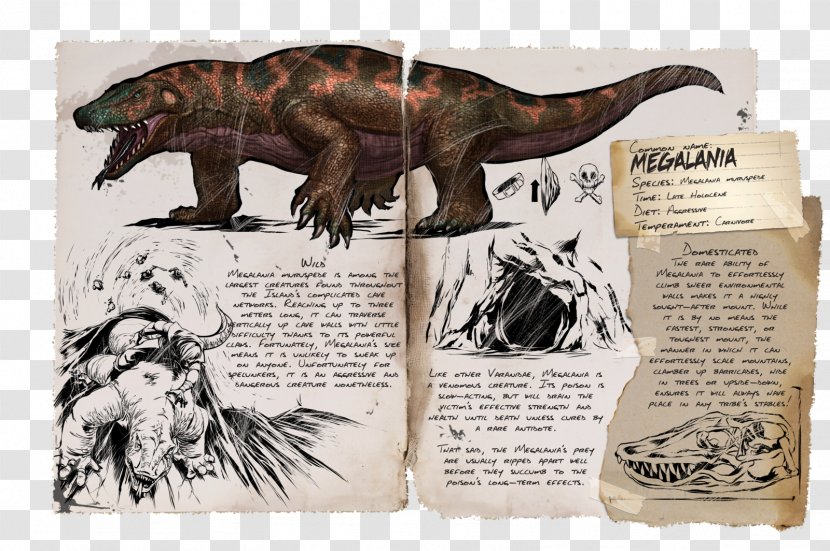 ARK: Survival Evolved Megalania Hesperornis Dinosaur Monitor Lizard - Varanidae - Ark Shell Transparent PNG