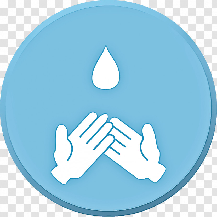 Blue Hand Circle Symbol Icon Transparent PNG