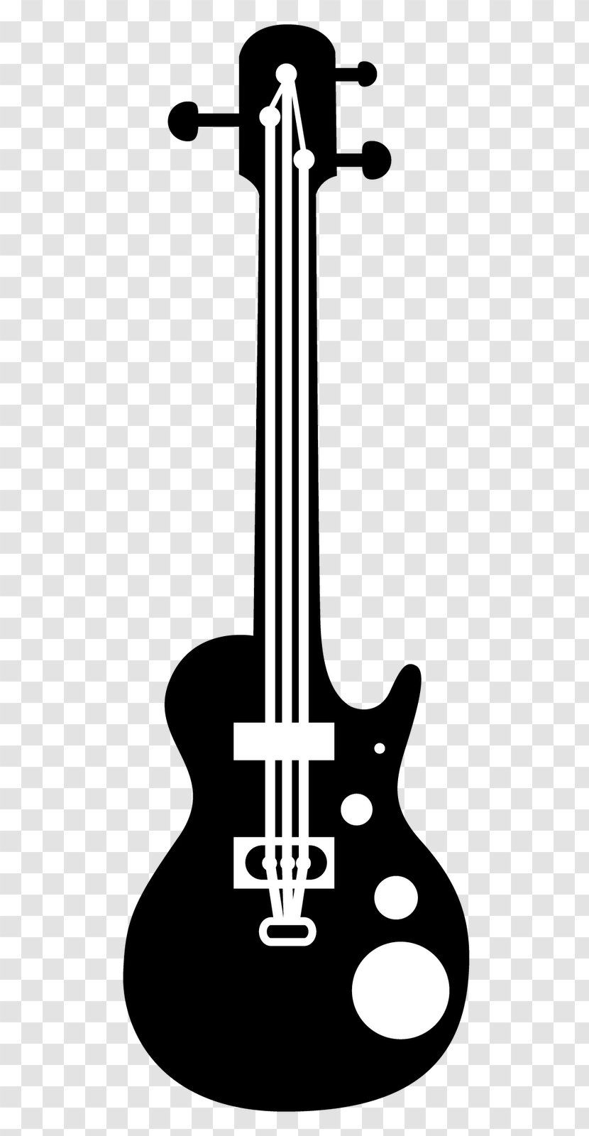 Art Bass Guitar Black And White - Flower Transparent PNG