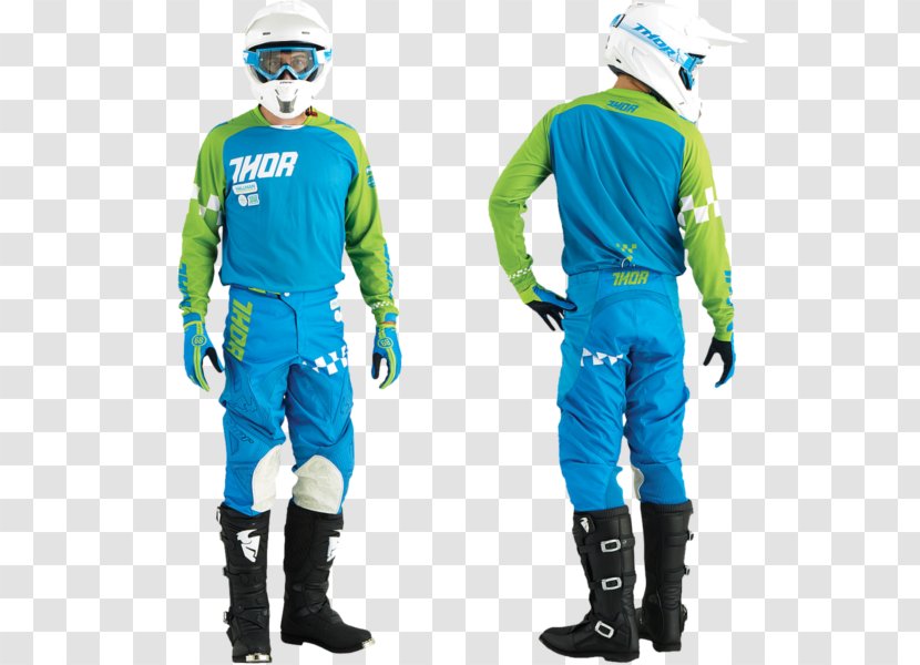 Motocross Blue Uniform Enduro Motorcycle - Moto Cross Transparent PNG