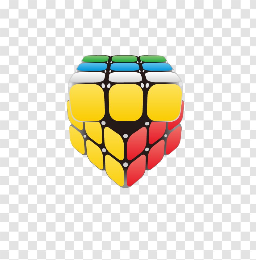 3D Rubiks Cube - Yellow - Vector Transparent PNG