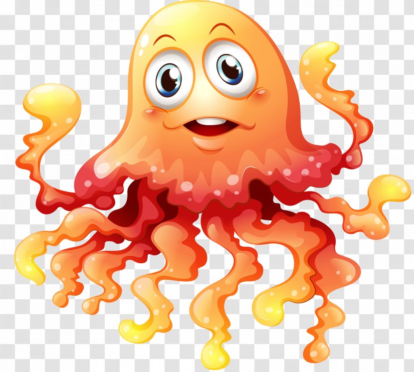 Blue Jellyfish - Orange - Jellfish Transparent PNG