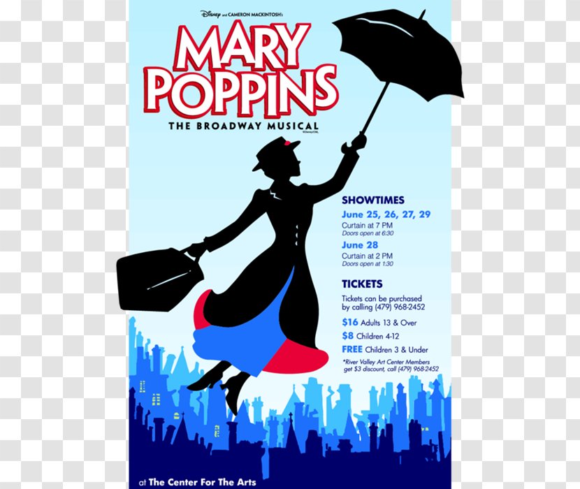Mary Poppins Silhouette The Walt Disney Company Musical Theatre Stencil - Advertising Transparent PNG