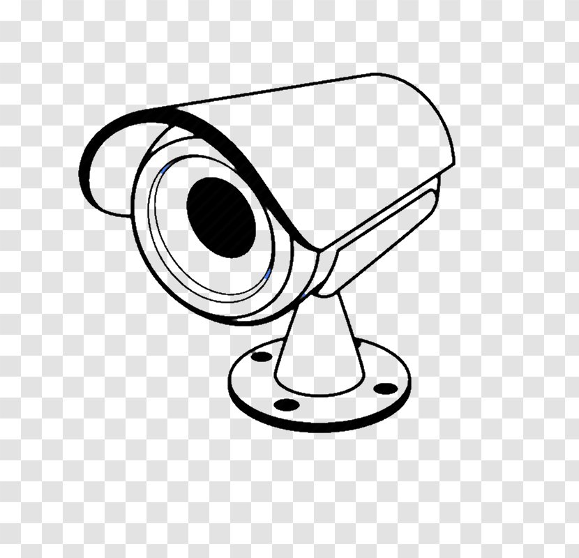 Wireless Security Camera Closed-circuit Television Drawing Surveillance - Black And White Transparent PNG