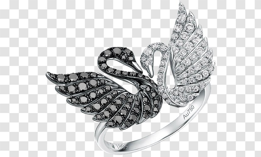 Cygnini Earring Swarovski AG Jewellery - Bracelet - Jewelry Black And White Rings Transparent PNG