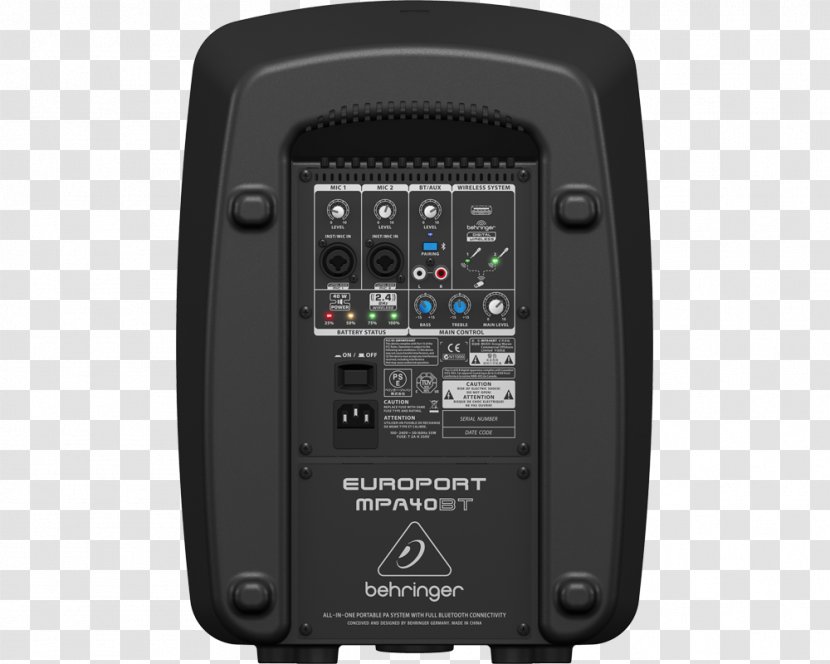 Microphone BEHRINGER EUROPORT MPA40BT-PRO Public Address Systems - System Transparent PNG