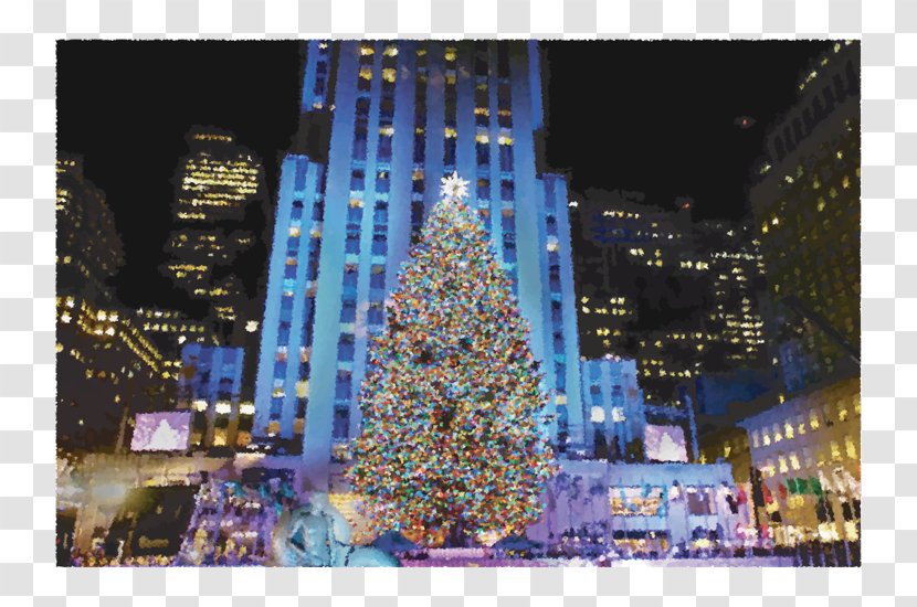 Rockefeller Center Christmas Tree Lights - Woolworth Building Transparent PNG