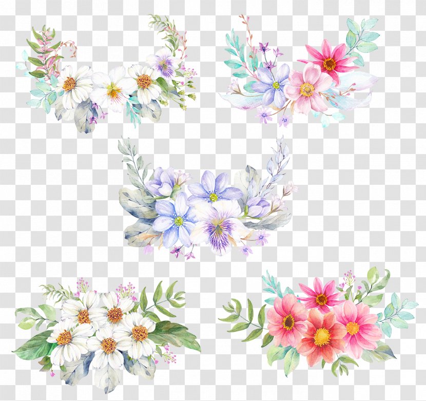 Watercolor Painting Flower Download - Pink - Free To Pull Hand-painted Flowers Transparent PNG