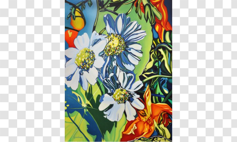 Floral Design Water Lilies Oil Painting Art - Canvas Print Transparent PNG