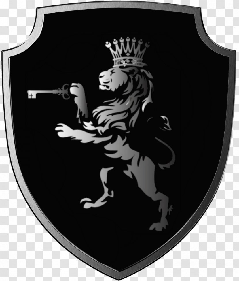 Lion Logo Shield Symbol - Royaltyfree - Black Transparent PNG