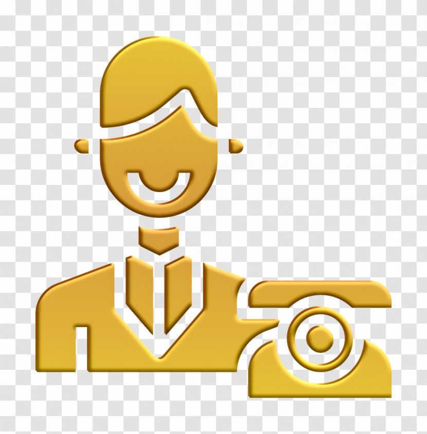 Contact And Message Icon Reception Icon Receptionist Icon Transparent PNG