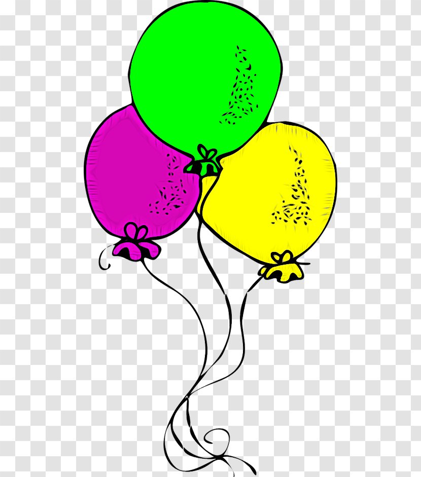 Balloon Party Supply Line Art Happy Transparent PNG