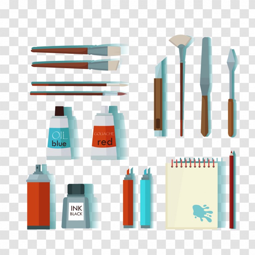 Ink Brush Paintbrush - Painting - Vector Dye Tools Transparent PNG