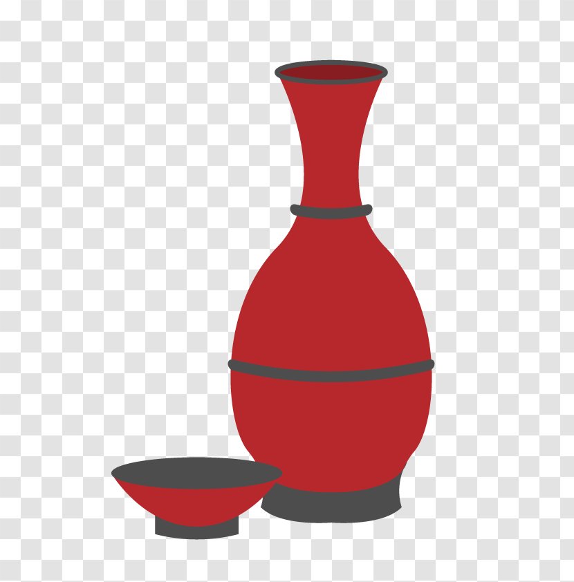 Baijiu Japanese Cuisine Sake - Red - Vector Wine Transparent PNG