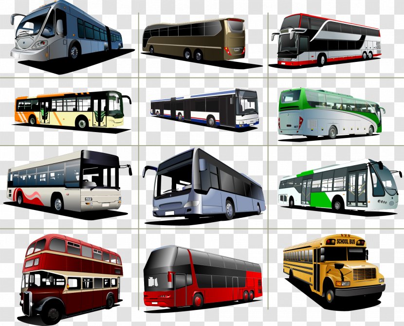 Tour Bus Service Clip Art - Automotive Exterior - Vector Transparent PNG