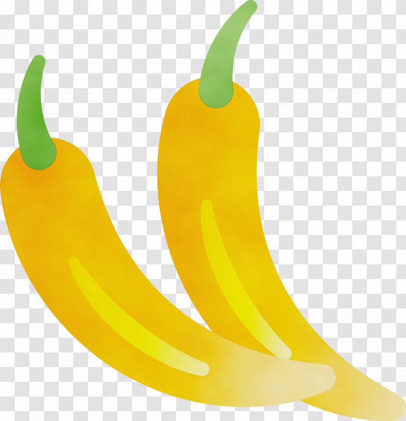 Banana Yellow Pepper Bell Pepper Chili Pepper Yellow Transparent PNG