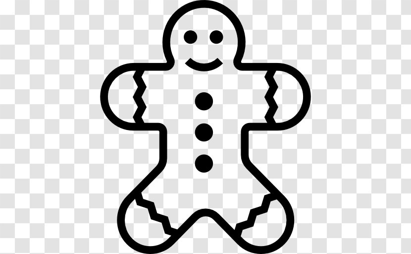 Black And White Cookie Gingerbread Man Bakery Food - Line Art Transparent PNG