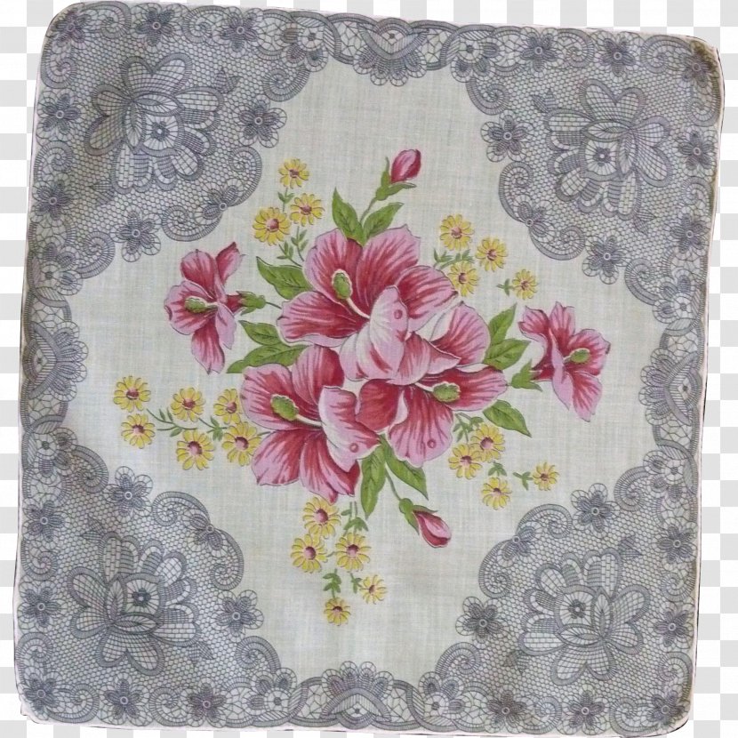 Ruby Lane Handkerchief Floral Design Collectable - Flower Bouquet - Place Mats Transparent PNG