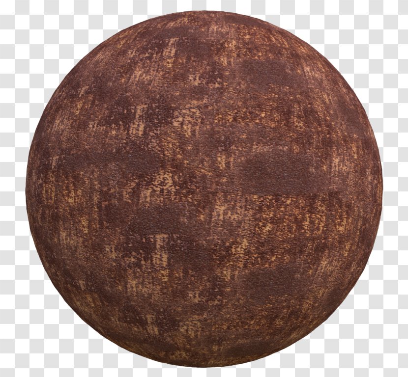 Copper Sphere - Brown - Rusty Metal Texture Background Transparent PNG