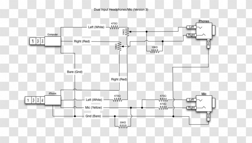 Microphone Wiring Diagram Phone Connector Headphones Electrical Wires & Cable Transparent PNG