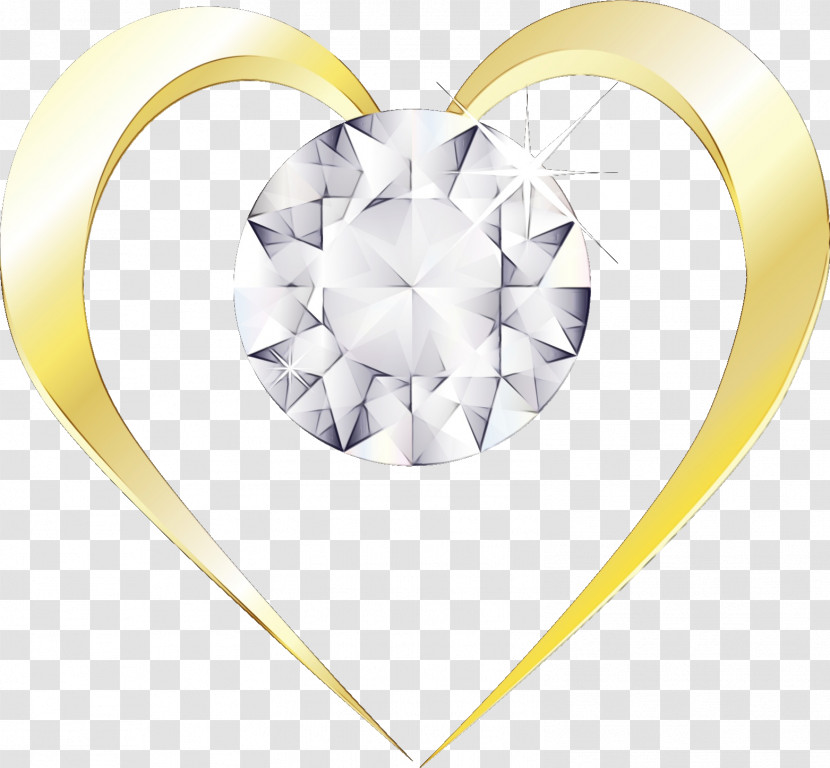 Yellow Heart Heart Diamond Transparent PNG