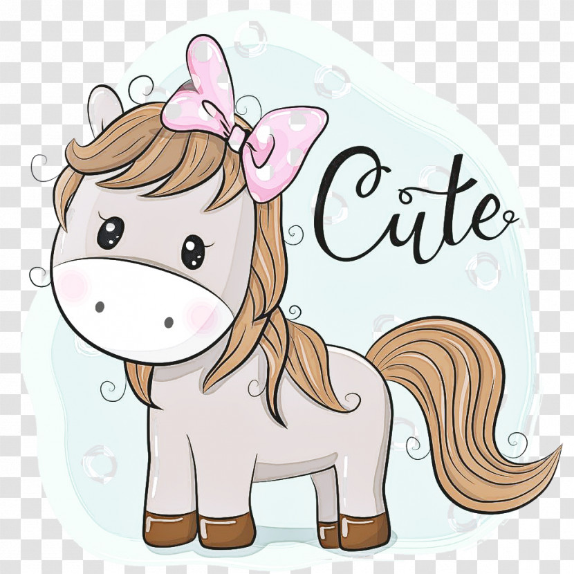 Cartoon Pink Animal Figure Horse Smile Transparent PNG