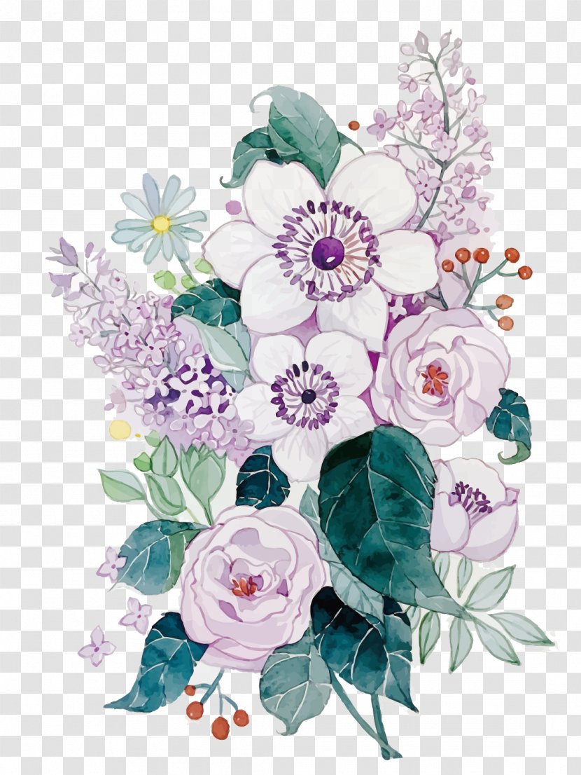 Floral Design Flower Watercolor Painting - Vector Transparent PNG
