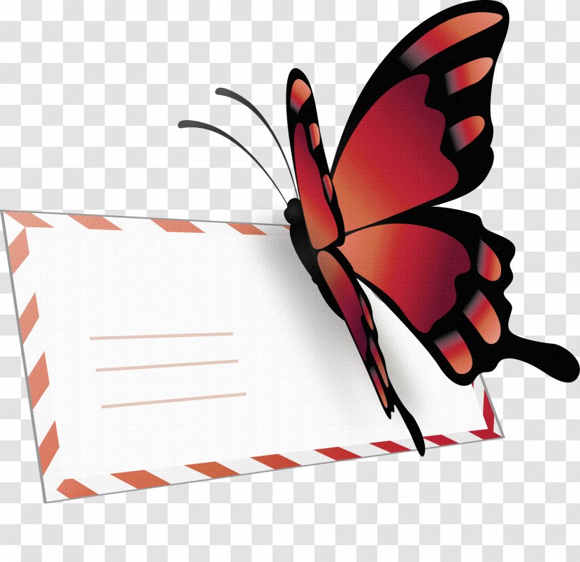 Butterfly Paper Cartoon - Envelope Transparent PNG
