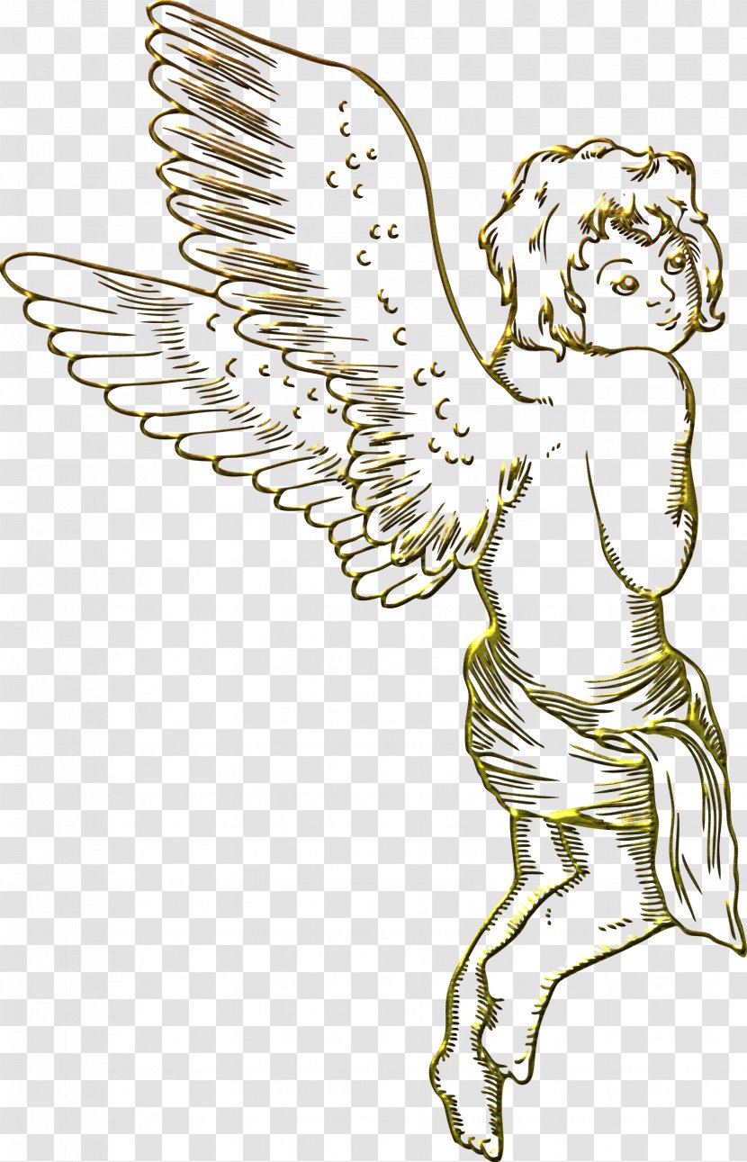 Drawing Royalty-free Line Art Clip - Work Of - Angel Wing Transparent PNG